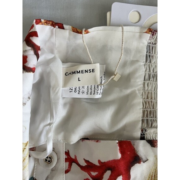 NEW Commense Coral Beach Crop Top & Skirt Tiered Maxi Set Women’s Sz L Resort - Picture 9 of 12